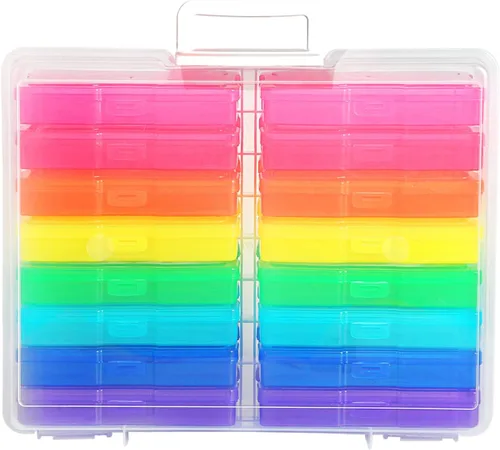 Miniatura 2 de Estuche de almacenamiento de fotos de 4 x 6 pulgadas con asa, 16 organizadores interiores de fotos, cajas de almacenamiento extra grandes