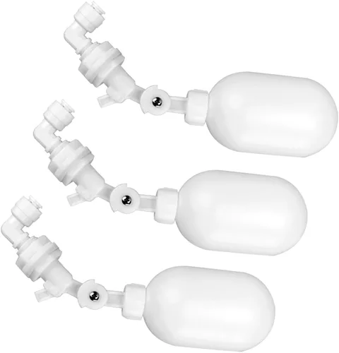 Válvula de bola flotante de 1/4 de pulgada de conexión rápida de plástico ajustable tanque de agua válvula de control de nivel (paquete de 3)