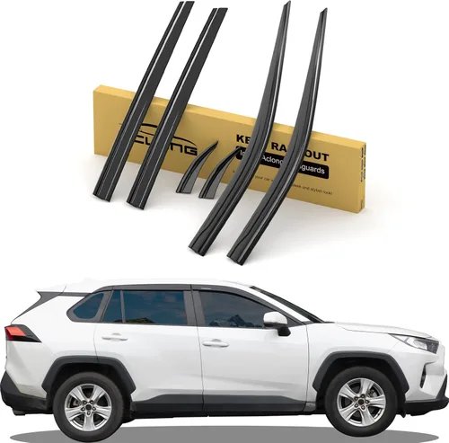 Miniatura 7 de Protectores de lluvia con cinta adhesiva para Toyota RAV4 2019 2020 2021 2022 2023 - Visera lateral de humo inastillable para ventana, deflectores
