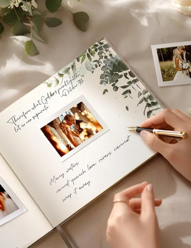 Miniatura 4 de Libro de invitados de boda, Libro de invitados para recepción de boda, Libro de invitados Polaroid para boda de 100 páginas en papel con tapa dura