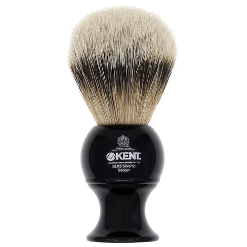 Miniatura 10 de Kent BLK4S - Brocha de afeitar con cerdas sintéticas de texto plateado ultra suaves y mango de resina negra para usar con crema de afeitar o jabón