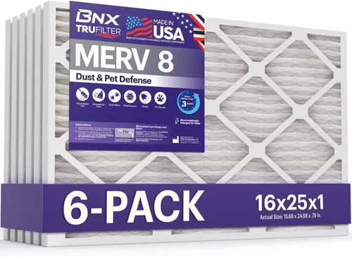 Miniatura 45 de BNX TruFilter - Filtro de aire MERV 8 de 16 x 25 x 1 pulgadas (paquete de 12) – Fabricado en Estados Unidos – Protección contra el polvo