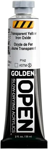 Miniatura 9 de GOLDEN OPEN Acrílicos de secado lento, Siena cruda, tubo de 2 fl oz, Pintura acrílica profesional, semiopaca Tierra de sierra natural