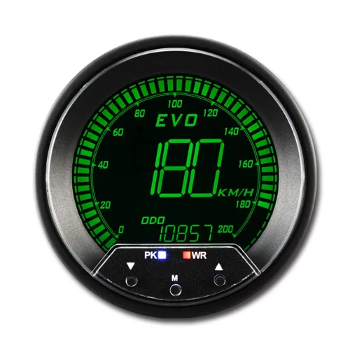 Miniatura 4 de MOTOR METER RACING Serie EVO 85 mm 3-3/8" Velocímetro digital GPS de 200 km/h con retroiluminación LED en azul, rojo, blanco y verde, función