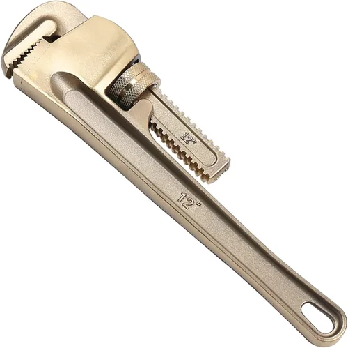 WEDO Llave de tubo sin chispas (longitud 23.622 in, apertura máxima 2.953 in), llave de fontanería recta sin chispas, llave de seguridad sin Bronce