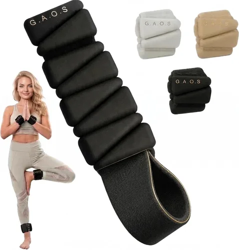 GAOS - Pesas de muñeca y tobillo para mujer, brazaletes ponderados para pilates, yoga, caminar y entrenamiento de fuerza, ajuste ajustable, diseño