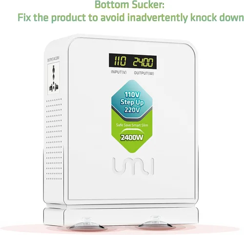 Miniatura 6 de UMI Convertidor de voltaje elevador de 2400W, transformador de potencia resistente para dispositivos de gran capacidad, electrodoméstico europeo