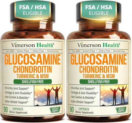 Glucosamina Condroitina MSM - Suplemento de apoyo articular para mujeres y hombres con sulfato de glucosamina 1500 mg, condroitina y MSM - para