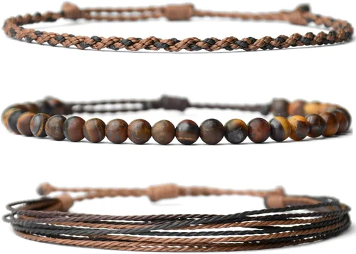 Miniatura 11 de Pulsera curativa hecha a mano con cuentas de piedra natural, regalo para hombres, pulsera de cuerda ajustable