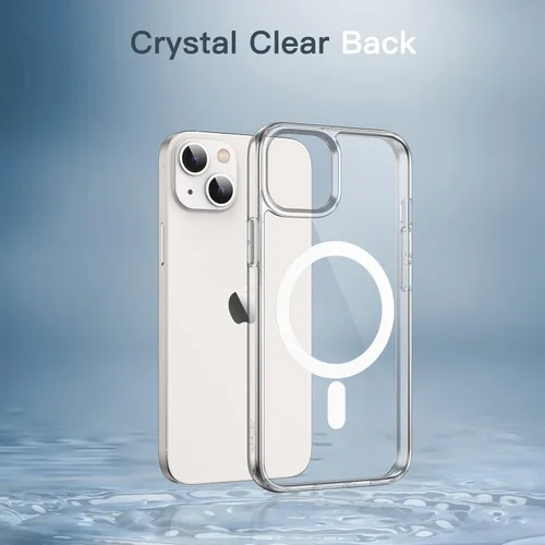 Miniatura 5 de JETech Funda magnética para iPhone 13 mini de 5.4 pulgadas, compatible con carga inalámbrica MagSafe, a prueba de golpes, parte trasera transparente