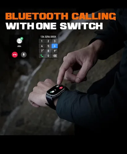 Miniatura 2 de Reloj inteligente para TCL 50 XL 5G reloj inteligente militar para hombres (respuesta/hacer llamadas), reloj inteligente táctico HD de 1.85