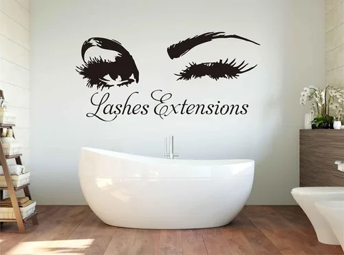 Miniatura 3 de LL2613 - Extensiones de pestañas, calcomanías de pared, diseño de ojos de guiño, ventana, decoración de salón de belleza, cejas y maquillaje