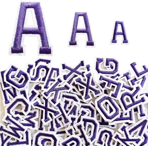 Miniatura 15 de Parches de letras para planchar de 1.3 pulgadas, 78 piezas, parches bordados del alfabeto A-Z para ropa, chaquetas, sombreros, mochilas, jeans