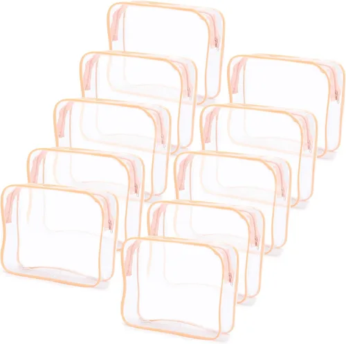Miniatura 13 de Tbestmax 10 Piezas Bolsas de Cosméticos Transparentes Bolsas de Maquillaje Portátiles Impermeables Bolsas de Artículos de Tocador de Viaje Negro