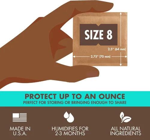 Miniatura 3 de Boveda 62% RH Tamaño 8-10 Paquete Control de Humedad de Dos Vías - para Almacenar 1 oz - Absorbente de Humedad para Pequeños Contenedores