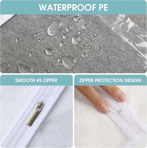 Miniatura 6 de Bolsas de ropa para colgar ropa, 6 bolsas de ropa transparentes, bolsa de plástico a prueba de polvo, protector de abrigo con cremallera para All