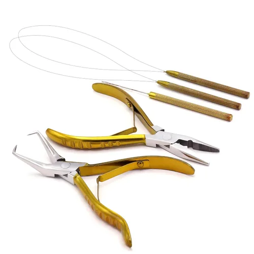 Miniatura 12 de Kit de herramientas profesionales para extensiones de cabello y cuentas, juego de alicates para quitar cuentas (4 piezas) I-Link Micro Ring Loop