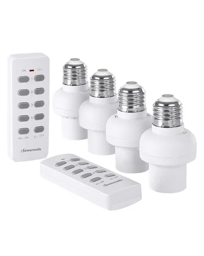 Miniatura 9 de DEWENWILS Enchufe de bombilla de control remoto, kit de interruptor de enchufe de bombillas inalámbricas con controlador, base E26/E27 para lámpara