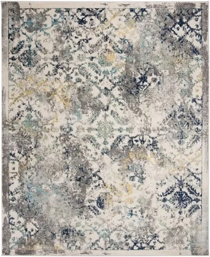 Miniatura 6 de SAFAVIEH Madison Collection - Alfombra de pasillo de 2 pies 3 pulgadas x 8 pies, color marfil y azul, diseño bohemio chic envejecido, no desprende