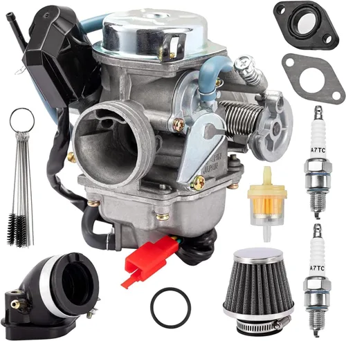 Carburador GY6 150cc para motores de 4 tiempos 125cc 152QMJ 157QMJ Motocicleta Scooter con estrangulador eléctrico de 24mm PD24J con colector de
