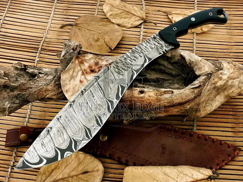 Miniatura 2 de HUNTEX - Cuchillo Kukri táctico zombi exclusivo de Damasco legendario Cuchillo Kukri táctico zombi de alta calidad 20 pulgadas de largo