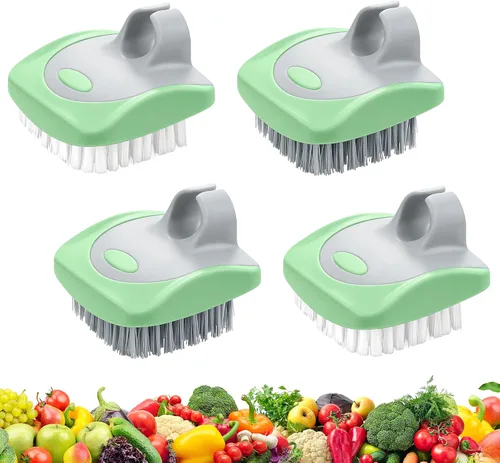 Miniatura 11 de Aodaer 4 piezas de cepillo para verduras, cepillo de silicona dura y suave, herramientas de limpieza de frutas laterales para verduras delicadas