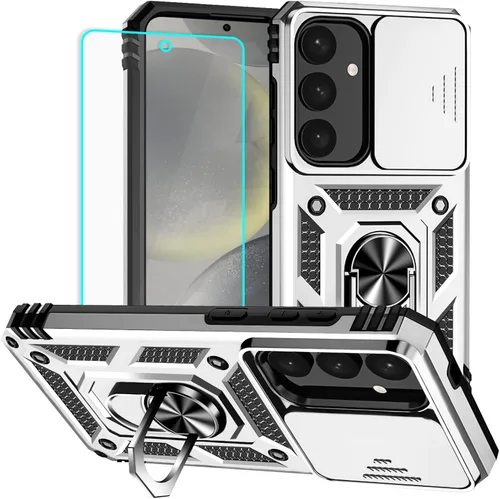 Miniatura 21 de HNHYGETE Funda para Samsung A13 5G, Galaxy A13 5G con protector de pantalla, soporte giratorio de grado militar de 360° (resistente), fundas Negro