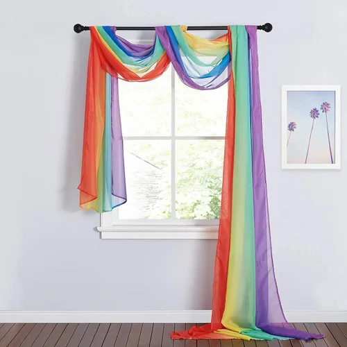 Miniatura 12 de RYB HOME Tela drapeada para arco de boda, 2 paneles de cortinas transparentes de gasa para exteriores, cortinas de telón de fondo verticales