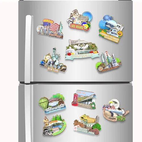 Miniatura 4 de USA Huntsville - Imán para nevera con imán de madera 3D, monumentos de viaje, coleccionables, decoración hecha a mano 2
