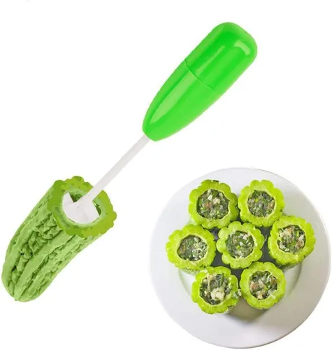 Miniatura 6 de Herramienta descorazonadora y cortadora de frutas, herramienta de plástico para quitar núcleos de frutas con mango antideslizante, descorazonador