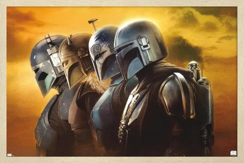Miniatura 7 de Trends International Star Wars: The Mandalorian Season 3 - Póster de pared de cascos, 22.37 x 34.00 pulgadas, versión enmarcada en blanco