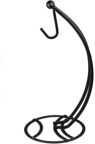 Miniatura 2 de Home Basics Soporte de acero para árbol de plátano, resistente a la corrosión, evita moretones, base circular, acabado satinado negro