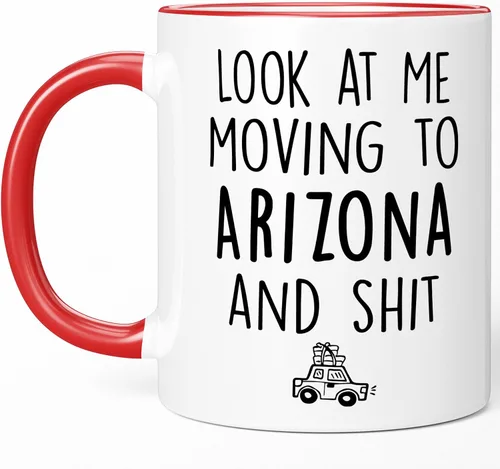 Miniatura 13 de Sweet & Salty Taza con texto en inglés «Look at Me Moving to Arizona», regalos para alguien que se muda fuera del estado, «Welcome Farewell Goodbye