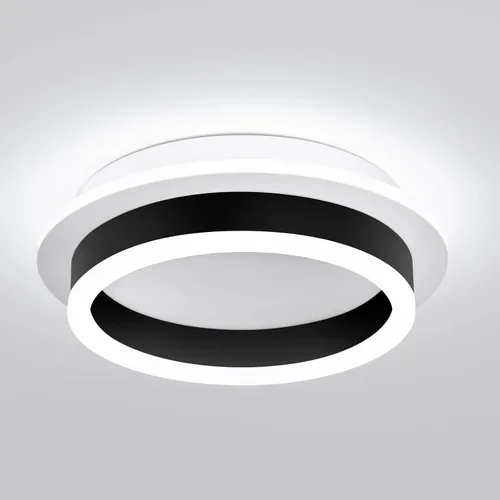 Miniatura 7 de Lámpara de techo LED redonda moderna de montaje empotrado, lámpara de techo LED de 24 W, luz de techo negra pequeña para pasillo, sala de comedor
