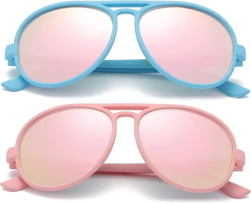 LEICO FASHION Gafas de sol polarizadas de aviador para niños y niñas de 0 a 4 años