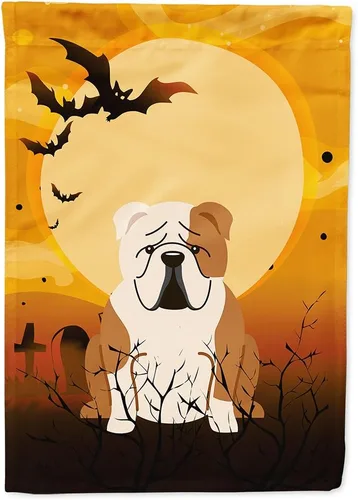 Miniatura 227 de Caroline's Treasures BB4307GF - Bandera de Halloween Airedale para jardín, bandera decorativa para patio exterior, obras de arte de patio, macizos