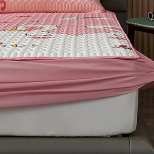 Miniatura 2 de Sábanas bajeras que absorben la humedad, sábanas de látex frescas de verano, cubrecolchón con estampado de dibujos animados para habitación