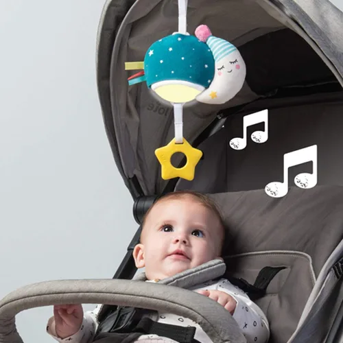 Miniatura 5 de Taf Toys Mini luna musical, juguete para bebés con música colgante y luces para llevar, compañero de viaje para padres y bebés, calma al bebé