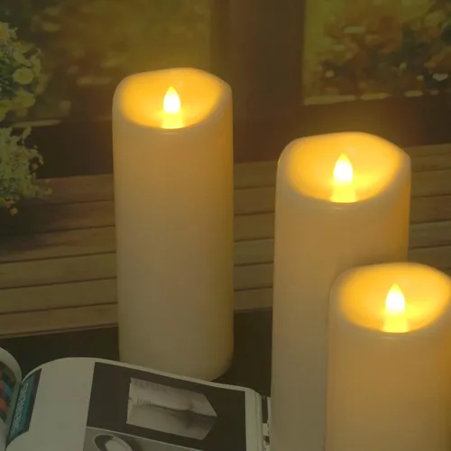 Miniatura 3 de Vela LED sin llama, funciona con pilas, luz parpadeante impermeable al aire libre con control remoto y temporizador para decoración del hogar
