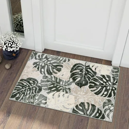Miniatura 22 de Wonnitar Leaf - Alfombra de cocina de 2x3 pies, alfombra azul pequeña para baño, alfombra decorativa lavable para mesita de noche, planta