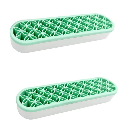 Miniatura 10 de TANG SONG 1 PC Organizador de brochas de maquillaje de silicona, caja de almacenamiento de cosméticos para escritorio (Negro)