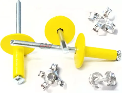 Miniatura 8 de Remaches Pop de aluminio negro plano de 3/16 "cabeza grande explosión de plátano Peel Back Fasteners .125 - .560 Grip Range
