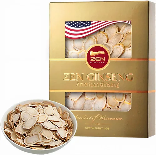 American Wisconsin - Rebanadas de ginseng - Mejora de la energía, el rendimiento y la salud mental para hombres y mujeres (4 onzas (paquete de 1))