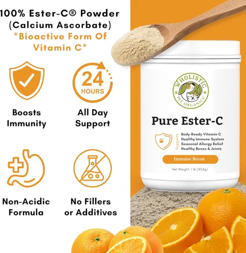 Miniatura 6 de Wholistic Pet Organics Suplemento de vitamina C para la piel y el pelaje de los perros - 1 oz - Medicamento para el alivio de la alergia del perro