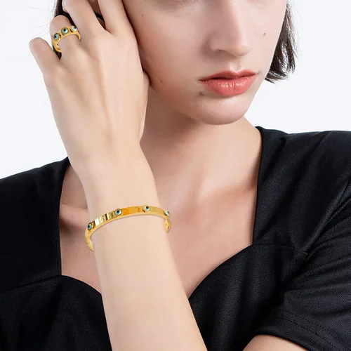 Miniatura 2 de JINHUI Pulsera con dije de corazón para mujer, pulsera colgante de corazón con dije, pulsera de corazón de plata y oro rosa, pulsera de corazón