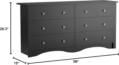 Miniatura 3 de Flamaker Cómoda de 6 cajones para dormitorio, organizador de aparadores de almacenamiento con dispositivos antiinclinación, cómoda moderna y ancha