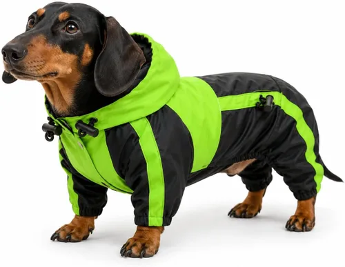 Miniatura 24 de Ropa para mascotas, ropa para perro, ropa para lluvia, nieve, impermeables, cuatro patas, impermeable para perros pequeños, medianos, grandes, Rojo