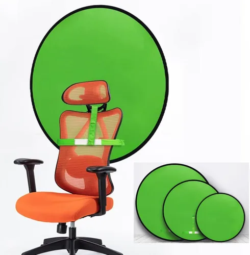 Miniatura 6 de Silla portátil de pantalla verde de 29.5 pulgadas, telón de fondo plegable de doble cara, llave de croma para juegos de transmisión, llamadas