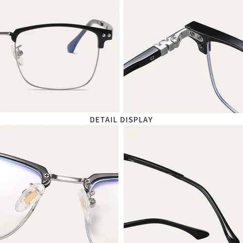 Miniatura 7 de GUZTAG - Lentes de bloqueo de luz azul, anteojos cuadrados para computadora para mujeres/hombres, marco de anteojos antifatiga ocular, gafas