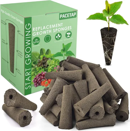 PACETAP Paquete de 80 esponjas de crecimiento compatibles con AeroGarden, repuesto de esponja de crecimiento para sistema hidropónico de jardín